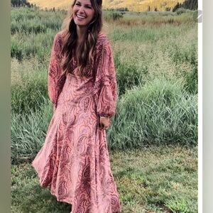Free People Mirage Printed Flowy Maxi Dress Size 6